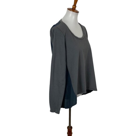 Anthropologie La Vi Gray Long Sleeve Top Medium Soft Modal Basic - Picture 2 of 5
